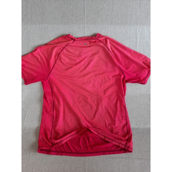 Tommy Bahama Men Large Performance all over Floral Fuchsia Pink Pullover T-Shirt - Picture 7 of 8